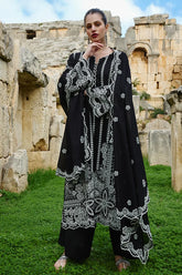 IMAGE - 3PC LAWN EMBROIDERED SHIRT WITH CHIFFON EMBROIDERED DUPATTA AND TROUSER - HZG2239